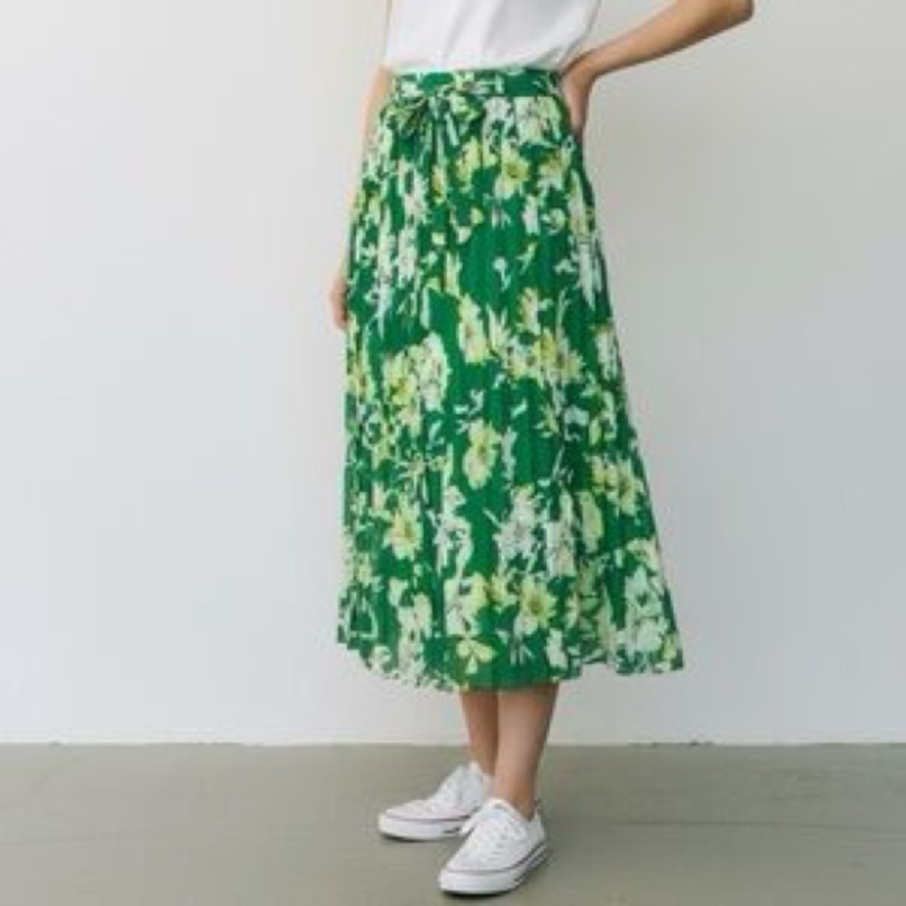 Joie Green and Yellow Floral Skirt